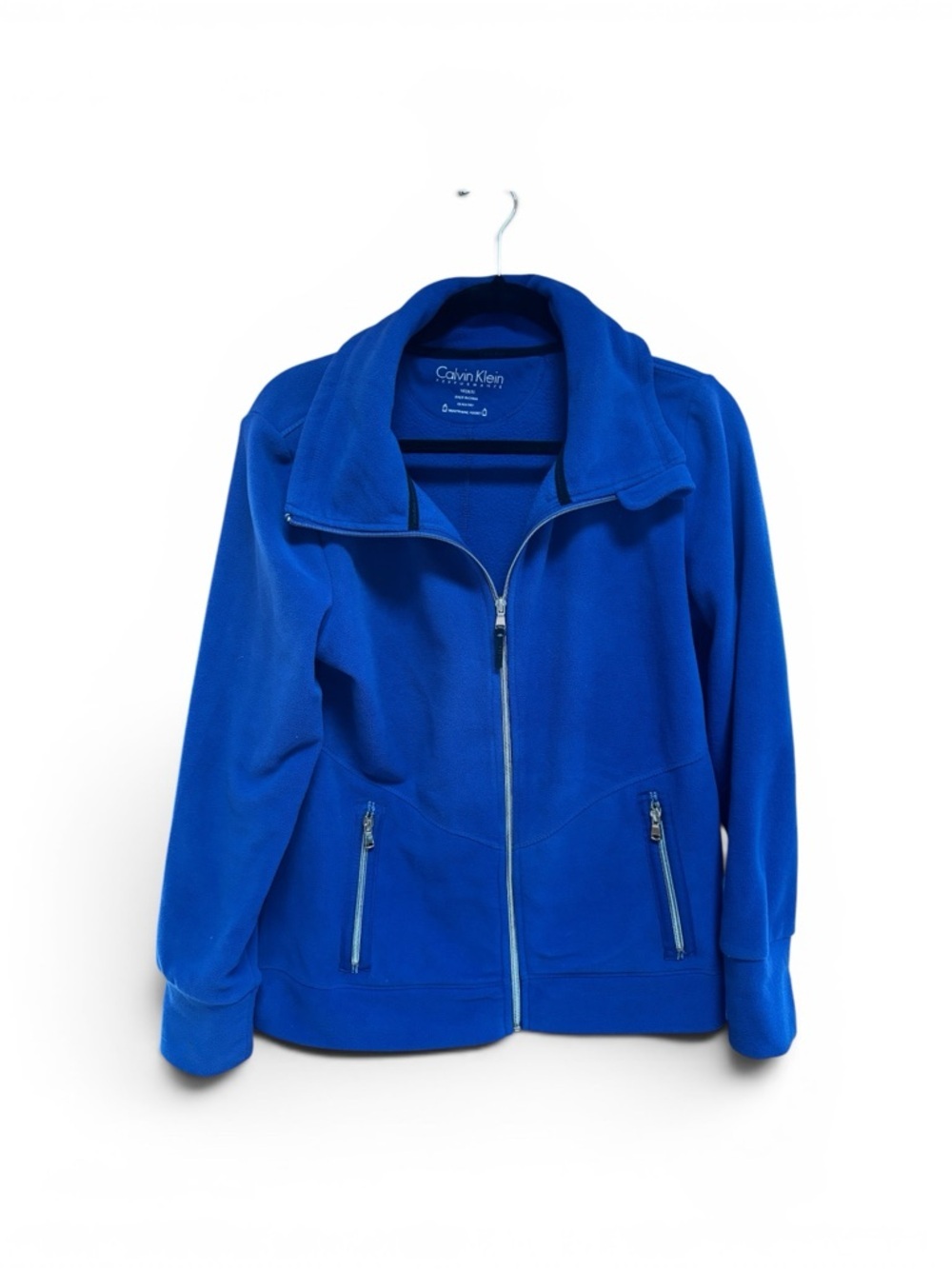 Calvin Klein Fleece Zip Jacket with Branded Pull Cobalt Womans Medium